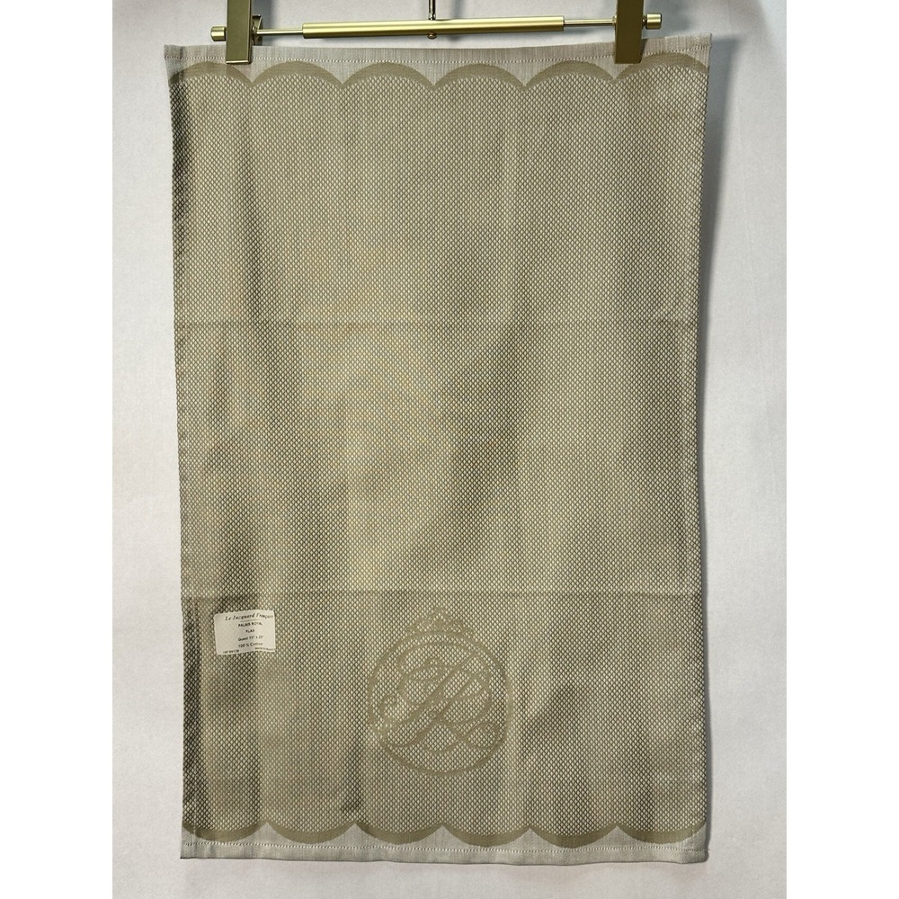 Le Jacquard Francais GUEST HAND TOWEL  Classic Pattern FLAX 15"x23" NEW Cotton